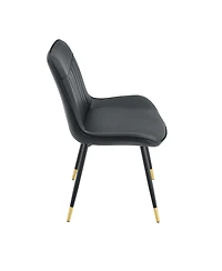 Streamdale Furniture Set of 2 Tech Fabric Dining Chairs with Metal Legs