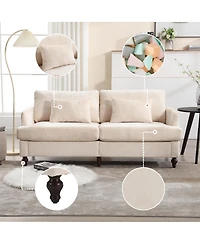 Streamdale Furniture Mid-Century Modern Chenille 2-Seat Loveseat Sofa