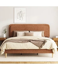 Streamdale Furniture King Upholstered Platform Bed with Adjustable Headboard