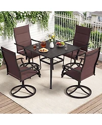 Sugift Padded Swivel Patio Chairs Set of 2 with Ergonomic High Back