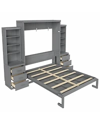 Streamdale Furniture Full Size Murphy Bed with Storage Shelves and Drawers