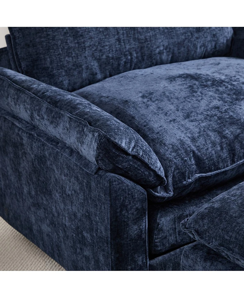 Streamdale Furniture 44.5" Modern Chenille Accent Chair with Ottoman