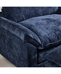 Streamdale Furniture 44.5" Modern Chenille Accent Chair with Ottoman