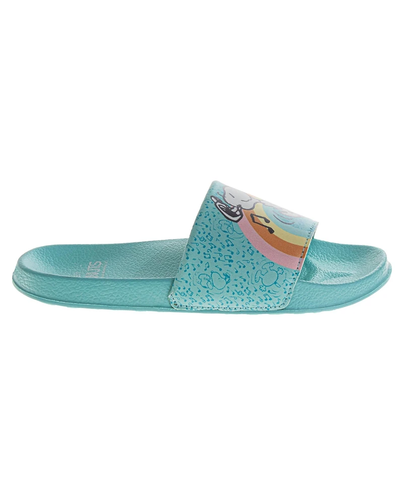 Snoopy Little Girls Peanuts Musical 2 - 13 Teal Eva Slides