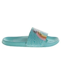 Snoopy Little Girls Peanuts Musical 2 - 13 Teal Eva Slides