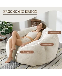Streamdale Furniture Round Floral Bean Bag Chair: Comfortable Body-Contouring Support