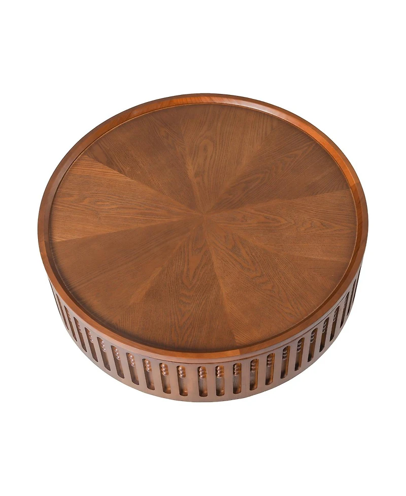 Streamdale Furniture 31.3" Round Boho Coffee Table with Flip-Top Hidden Storage