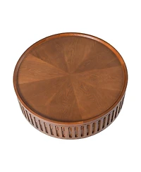 Streamdale Furniture 31.3" Round Boho Coffee Table with Flip-Top Hidden Storage