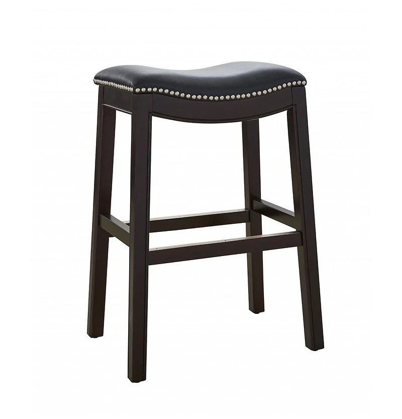 HomeRoots 26" Solid Wood Backless Counter Height Bar Chair