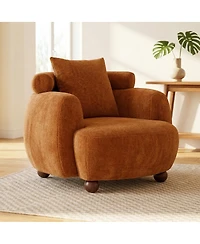 Streamdale Furniture Nordic Style 38 inch Chenille Bucket Club Chair with Pillow