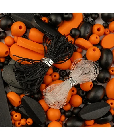 John Bead 90g Craft Wood Beads with Elastic Nylon Cord