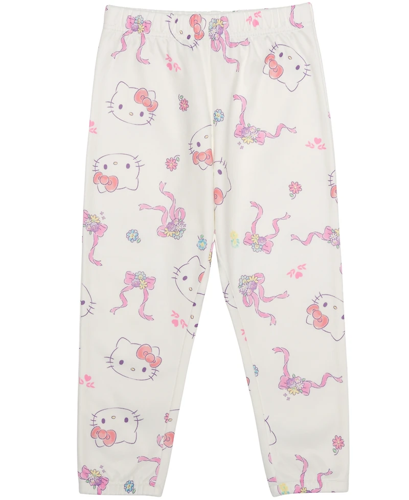 Epic Threads Toddler Girls' 12M-5T Hello Kitty Print Fleece Sweatshirt and Joggers, 2-Piece Set