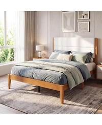 Streamdale Furniture Mid-Century Modern Upholstered Platform Bed Frame, Full