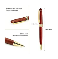 Danrong 3 Rosewood Handcrafted Pen Set With Gift Case And Extra Refills