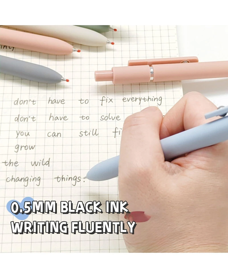 Danrong 10 Pack 0.5mm Fine Point Ink Gel Pens Soft Grip Smooth Writing Journaling Note Taking Office School Supplies Gifts