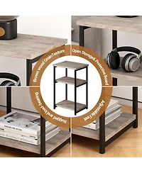 gaomon 3-Tier End Table with Storage Shelf, Metal Frame Side Table for Living Room, Bedroom, Bathroom