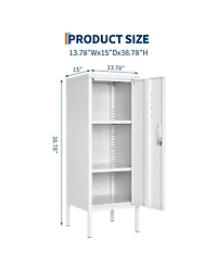 homfan Storage Locker Cabinet with Lock Secure Steel Organizer, Adjustable Shelves, Ventilated Design, Lockable for Office, Home, Gym, School, Garage