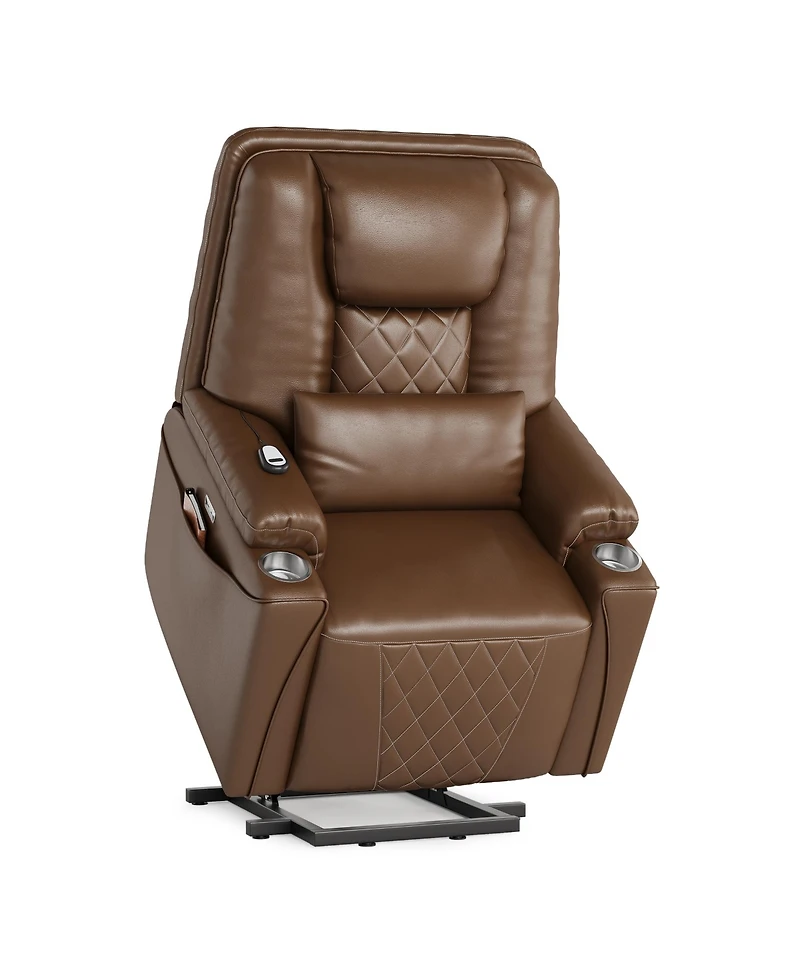 gaomon Lift Recliner Chair with Remote, Electric Lift Chair for Elderly, 3-Position Pu Leather Recliner with Usb Ports, Cup Holders and Side Pockets