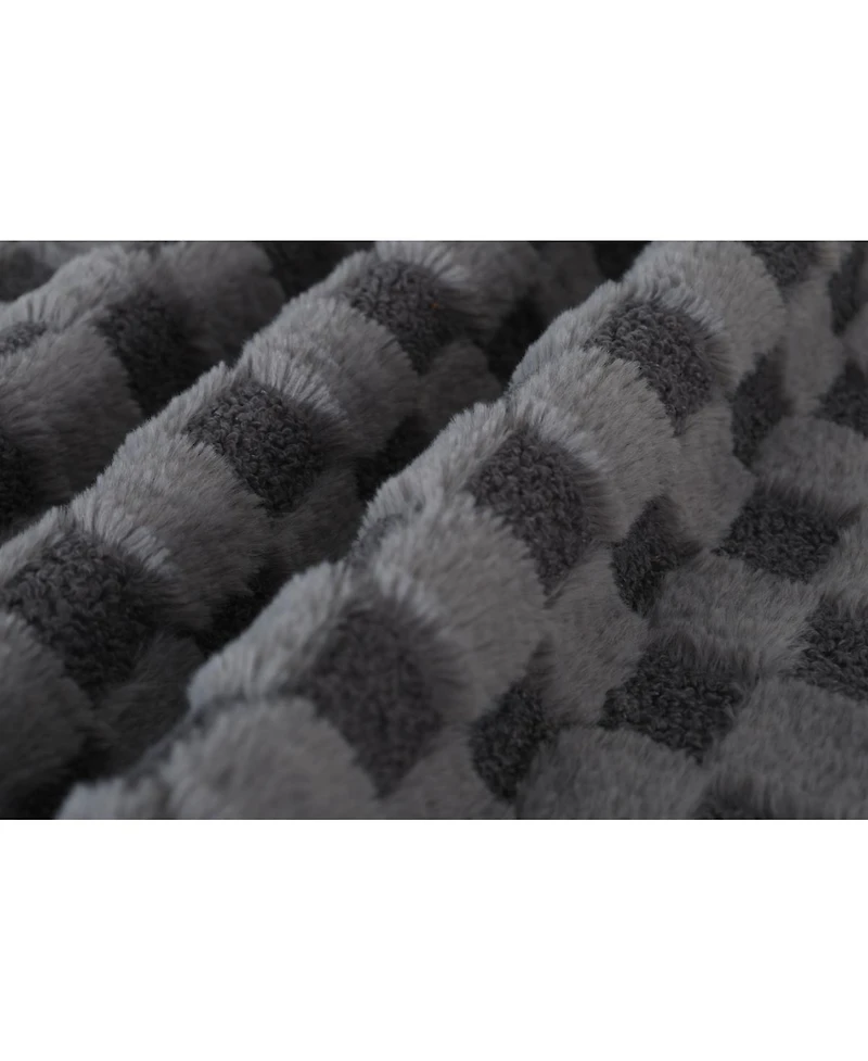Streamdale Furniture Streamdale Classic Diamond Pattern Fabric Sofa with Elegant Scroll Arms