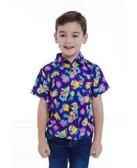 Minions Boy's (6-16) Hawaiian Short Sleeve Button Down Shirt