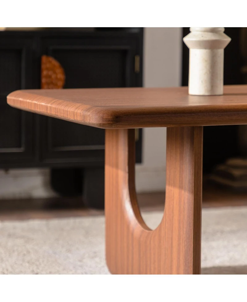 Streamdale Furniture 47.24" Modern Minimalist Rectangular Wood Coffee Table with U-Shaped Legs