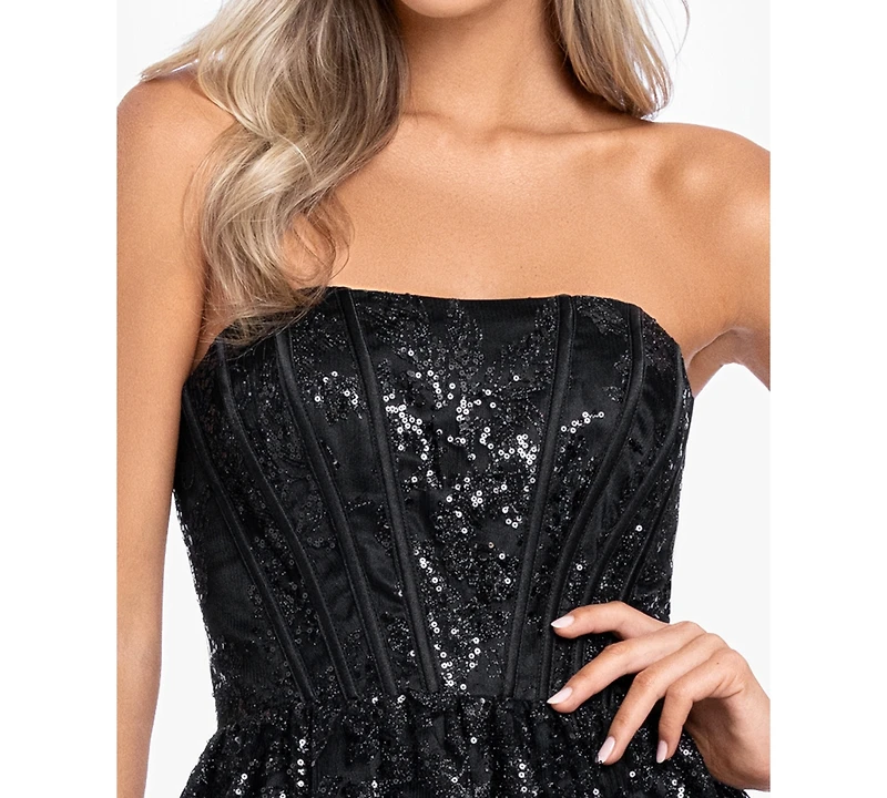 Blondie Nites Juniors' Off The Shoulder Mini Dress