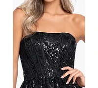 Blondie Nites Juniors' Off The Shoulder Mini Dress