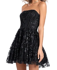 Blondie Nites Juniors' Off The Shoulder Mini Dress