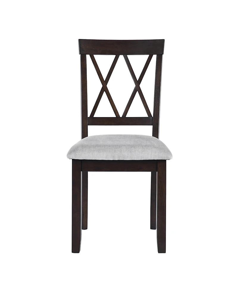 Streamdale Furniture Set of 2 Upholstered Dining Chairs with Solid Wood Legs