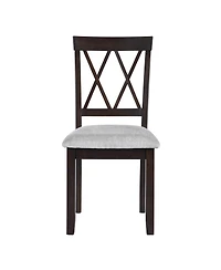 Streamdale Furniture Set of 2 Upholstered Dining Chairs with Solid Wood Legs