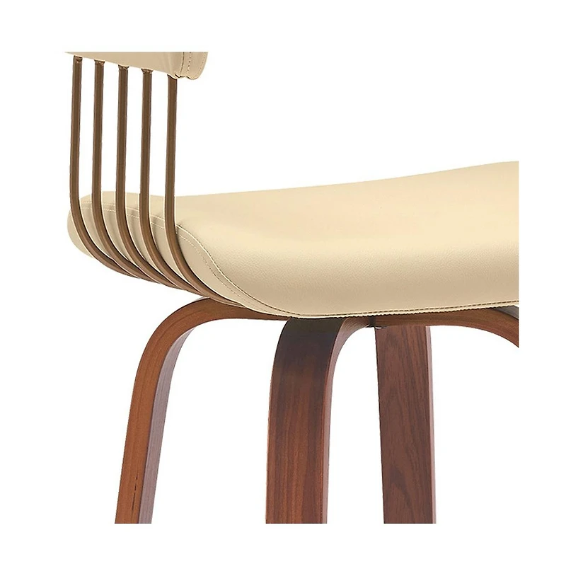 HomeRoots 31" Faux Leather Swivel Bar Height Bar Chair