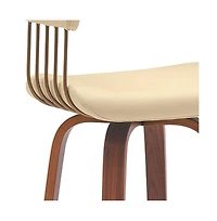 HomeRoots 31" Faux Leather Swivel Bar Height Bar Chair