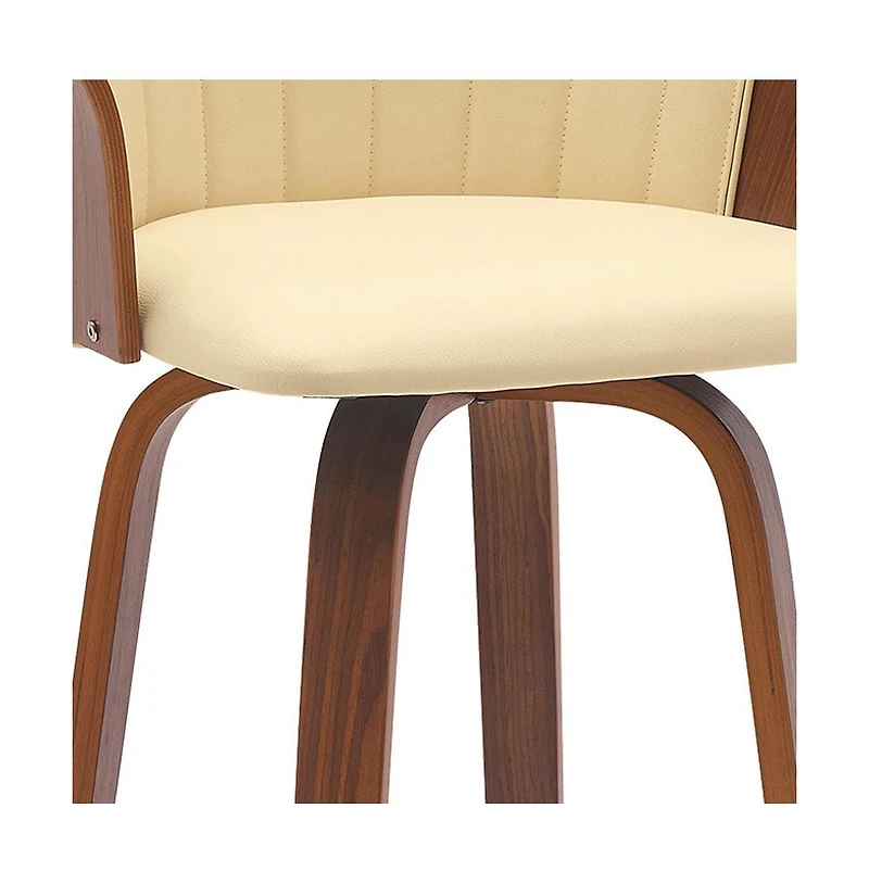 HomeRoots 30" Faux Leather Swivel Bar Height Bar Chair