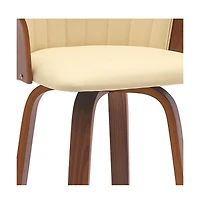 HomeRoots 30" Faux Leather Swivel Bar Height Bar Chair
