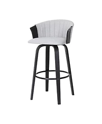 HomeRoots 26" Fabric Swivel Counter Height Bar Chair