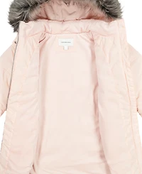 Calvin Klein Girls' 4-6X Aerial Hooded Puffer Jacket