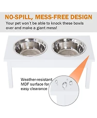 Ruie 23 in Wooden Heavy Duty Elevated Dog Bowl Feeding Station