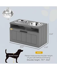 Ruie Large Breed Elevated Dog Bowls Stand with Slow Feeder and Storage Drawer
