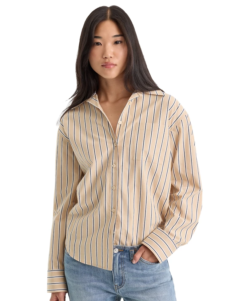 Good American Women's Long-Sleeve Collared Shirt