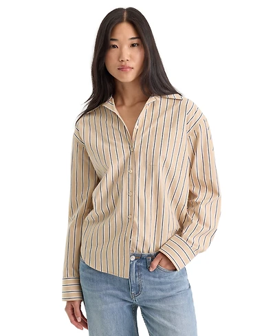 Good American Women's Long-Sleeve Collared Shirt