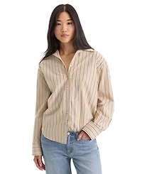 Good American Women's Long-Sleeve Collared Shirt