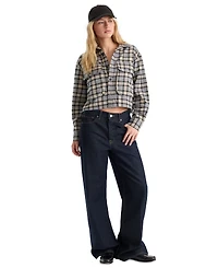 Good American Women's Button-Front Collared Shirt