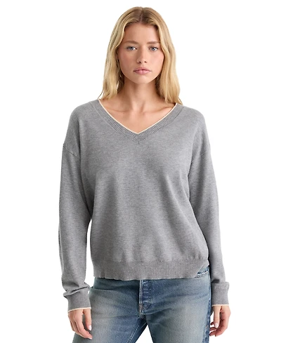 Good American Women's Cozy V-Neck Pull-On Sweater