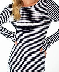 Roxy Women's Hermosa Striped Long-Sleeve Mini Dress