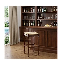 HomeRoots 29" Solid Wood Backless Bar Height Bar Chair