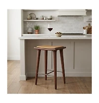 HomeRoots 24" Solid Wood Backless Counter Height Bar Chair