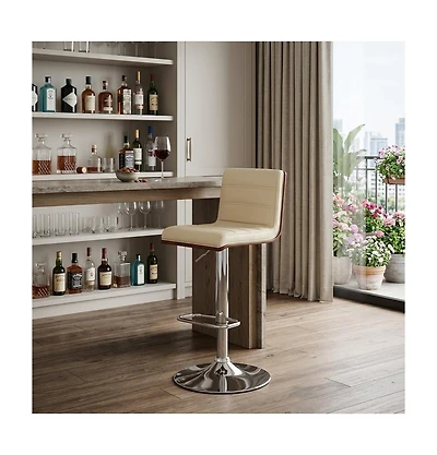 HomeRoots 23" Iron Swivel Low Back Adjustable Height Bar Chair