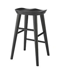 HomeRoots 25" Solid Wood Backless Counter Height Bar Chair