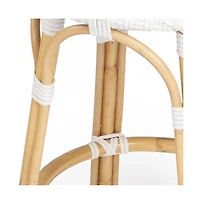 HomeRoots 24" Heavy Duty Rattan Backless Counter Height Bar Chair