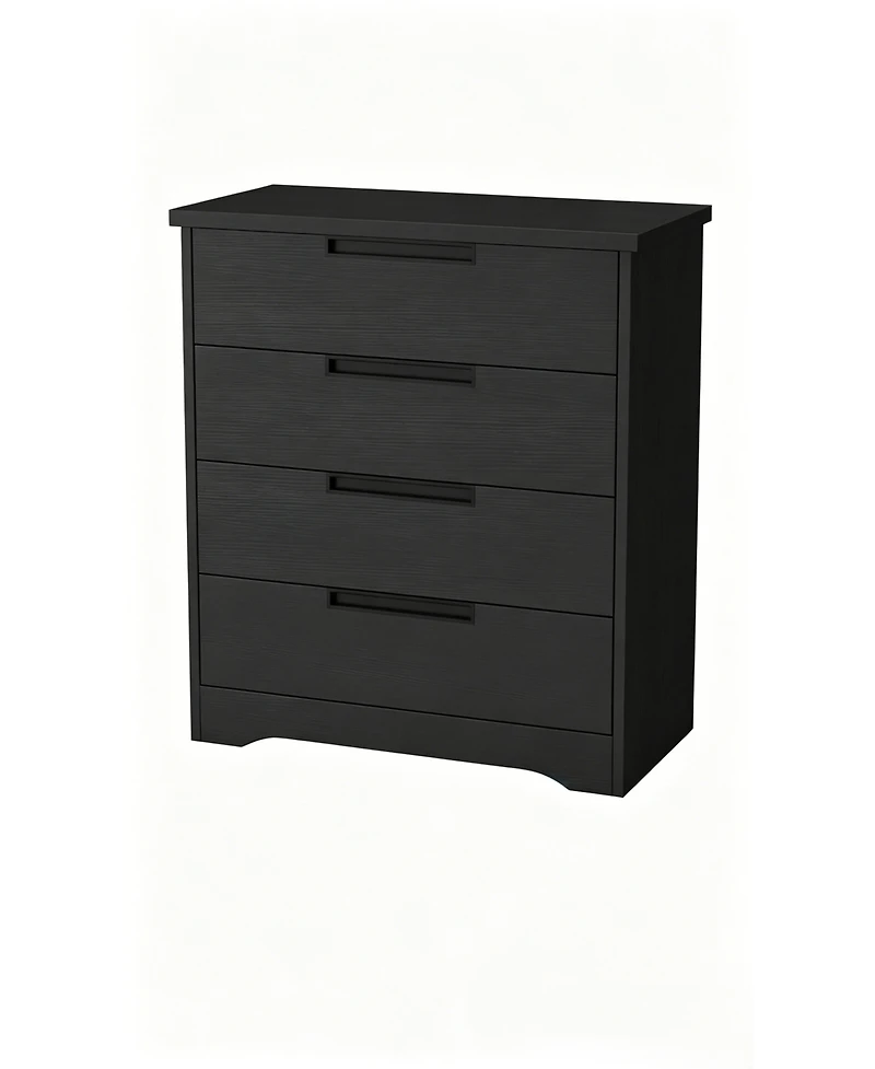homfan 4-Drawer Dresser – Chest of Drawers with Embedded Handles, Wooden Organizer for Bedroom, Nursery and Hallway